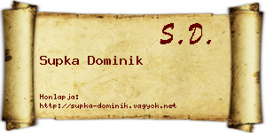 Supka Dominik névjegykártya